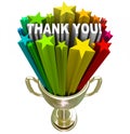 Thank You Trophy Recognition Appreciation of Job Efforts Royalty Free Stock Photo