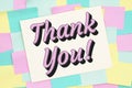Thank you type message with multi-color sticky notes Royalty Free Stock Photo