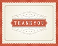 Thank You Typography Message Vintage Greeting Card