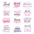 Thank You vector card text logo letter script typography illustration thankful design greeting lettering sign