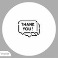 Thank you vector icon sign symbol Royalty Free Stock Photo