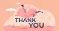 Thank you vector illustration. Gratitude banner flat tiny persons concept. Royalty Free Stock Photo