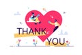 Thank you vector illustration. Gratitude banner flat