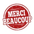 Thank you very much on french language  Merci beaucoup  sign or stamp Royalty Free Stock Photo