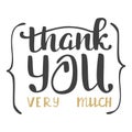 Thank you very much. Hand lettering inscription Royalty Free Stock Photo