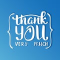 Thank you very much. Hand lettering inscription Royalty Free Stock Photo