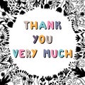 Thank you very much. Inspirational and motivating phrase. Quote, slogan. Lettering design for poster, banner, postcard