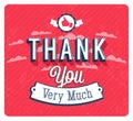 Thank you very much vintage emblem. Royalty Free Stock Photo