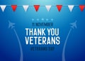 Thank you Veterans background. Vector illustration for veterans day 11 November national holiday in the us