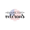 Thank You Veterans handwritten lettering Royalty Free Stock Photo