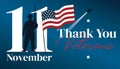 Thank you veterans. November 11th, United state of America, U.S.A veterans day design Royalty Free Stock Photo