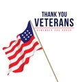 Thank you Veterans Vector Template Design Illustration Royalty Free Stock Photo