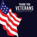 Thank you Veterans Vector Template Design Illustration Royalty Free Stock Photo