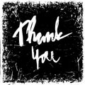 Thank you. Vintage hand drawn lettering on grunge background. Retro vector illustration. Royalty Free Stock Photo
