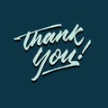 Thank you vintage roughen script hand lettering typography card poster