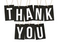 THANK YOU Word on Black Tags on White Background Royalty Free Stock Photo