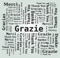 Thank You Word Cloud in Different Languages - 5 Languages, English, French, German, Spanish and Italian Royalty Free Stock Photo