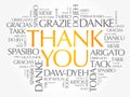 Thank You word cloud in different languages Royalty Free Stock Photo