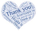Thank you word cloud heart shaped many languages Royalty Free Stock Photo