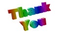 Thank You Word 3D Rendered Text With Bold, Funny Font Illustration Colored With RGB Rainbow Gradient