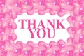 Thank you word inside flower frame