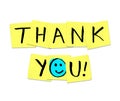 Thank You - Words on Yellow Sticky Notes Royalty Free Stock Photo