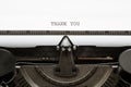 Thank You, written in vintage typewriter