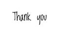 Thank you written on white background. Thanks card, illustration,hand written, template.