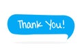 Thank you - yellow speech bubble in doodle