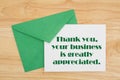 Thank You for your business message