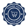 thank you for your order badge, seal, tag, label for retail, small shop stamp, sticker, thank customers for buying products