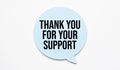 Thank you For Your support speech bubble and black magnifier isolated on the yellow background