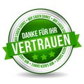 Thank you for your trust Badge Button Banner - German-Translation: Danke fÃÂ¼r Ihr Vertrauen