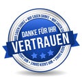 Thank you for your trust Badge - German-Translation: Danke fÃÂ¼r Ihr Vertrauen