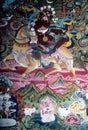 Thanka painting of Tibetan Buddhist guardian Royalty Free Stock Photo