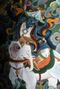 Thanka painting of Tibetan Buddhist guardian spirit