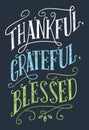 Thankful, grateful, blessed home decor sign Royalty Free Stock Photo