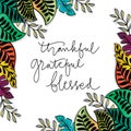 Thankful, grateful, blessed. Lettering for Happy Thanksgiving day Royalty Free Stock Photo