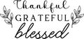 Thankful grateful blessed lettering illustration Royalty Free Stock Photo
