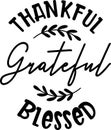 Thankful grateful blessed lettering illustration Royalty Free Stock Photo