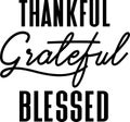 Thankful grateful blessed lettering illustration Royalty Free Stock Photo