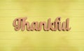 Thankful wooden text from above