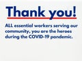 Thanking essential workers coronavirus pandemic
