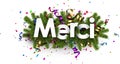 Festive thank you background, French. Royalty Free Stock Photo