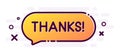 Thanks banner with orange gradient speech bubble. Royalty Free Stock Photo
