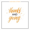 Thanks and giving lettering with black splashes Royalty Free Stock Photo