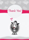 Thanks Greeting card cute sheep Royalty Free Stock Photo