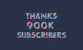 Thanks 900K subscribers, 900000 subscribers celebration modern colorful design