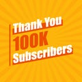 Thanks 100K subscribers, 100000 subscribers celebration modern colorful design