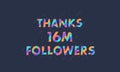 Thanks 16M followers, 16000000 followers celebration modern colorful design Royalty Free Stock Photo